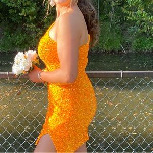 Orange Short Semi/Formal Dress